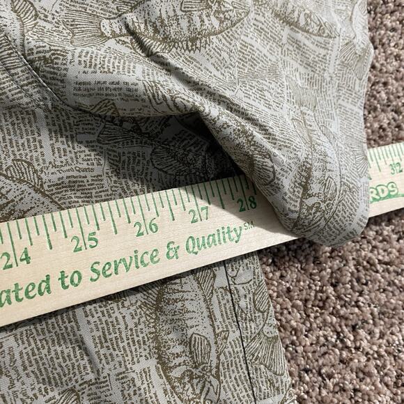 VTG Woolrich Khaki Newspaper Bass Button Shirt Men's 2XL Fishing All Over Print - Picture 8 of 8